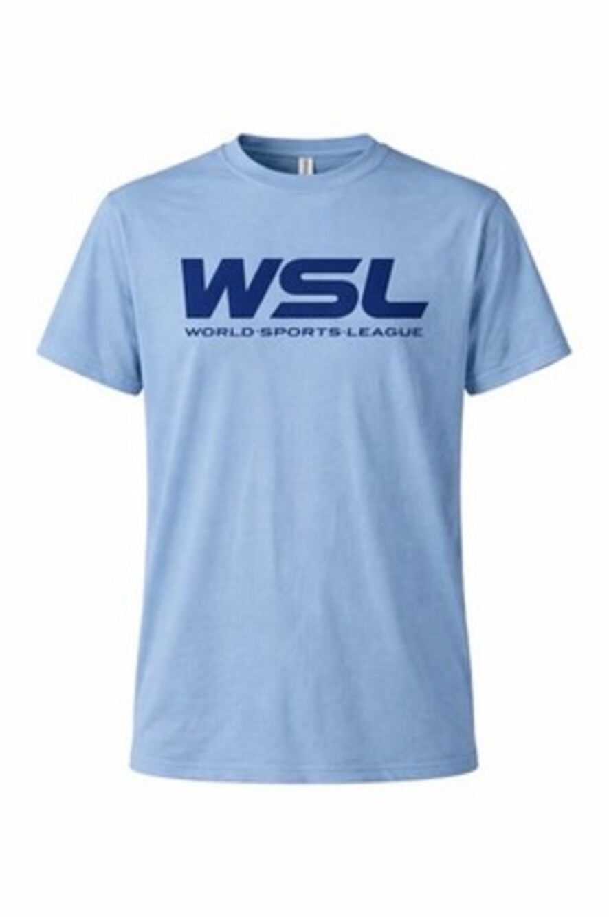 Men’s WSL Softball Light Blue And Navy T-Shirt  Slow Pitch Size Large